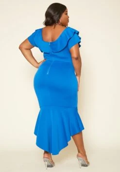 Plus Size High-Low Ruffled Bodycon Midi Dress -Curve Elegance Shop 2020208 001 4
