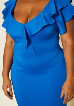 Plus Size High-Low Ruffled Bodycon Midi Dress -Curve Elegance Shop 2020208 001 5
