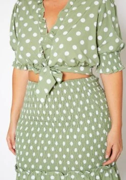 Plus Size Polka Dot Print Crop Top & Mini Skirt Set -Curve Elegance Shop 2020210 001 4