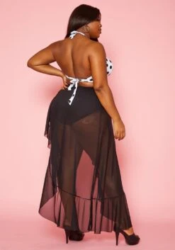 Plus Size Ruffle Asymmetric Cover Up Skirt -Curve Elegance Shop 2020235 001 3