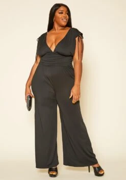Plus Size Side Cleavage Jumpsuit