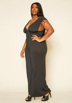 Plus Size Side Cleavage Jumpsuit -Curve Elegance Shop 2020304 001 3