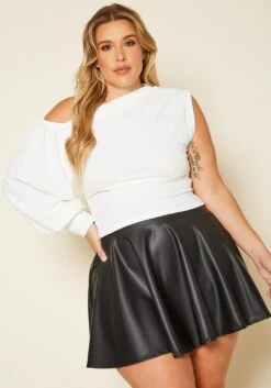 Plus Size One Sleeve Blouse Top -Curve Elegance Shop 2020314 002 2