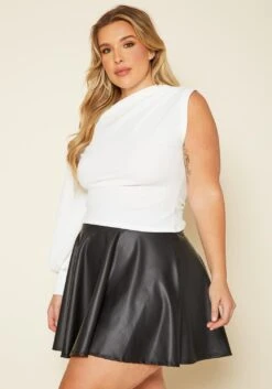 Plus Size One Sleeve Blouse Top -Curve Elegance Shop 2020314 002 3