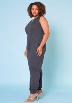 Plus Size V-Neck Harem Jumpsuit -Curve Elegance Shop 2020320 005 2