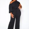 Plus Size One Sleeve Asymmetrical One Shoulder Jumpsuit -Curve Elegance Shop 2020329 003 0