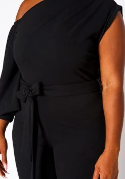 Plus Size One Sleeve Asymmetrical One Shoulder Jumpsuit -Curve Elegance Shop 2020329 003 5