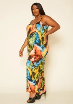 Plus Size Swirl Print Tank Jumpsuit -Curve Elegance Shop 2020367 001 3