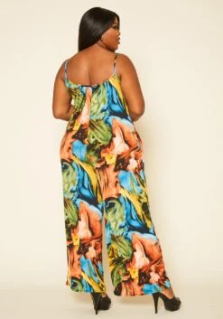 Plus Size Swirl Print Tank Jumpsuit -Curve Elegance Shop 2020367 001 4