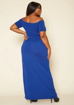 Plus Size Off Shoulder Seamless Maxi Dress -Curve Elegance Shop 2020421 004 4