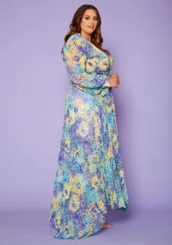 Plus Size Abstract Dots Print Chiffon Maxi Dress -Curve Elegance Shop 2020428 001 3
