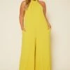 Plus Size Halter Top Jumpsuit -Curve Elegance Shop 2020475 003 1