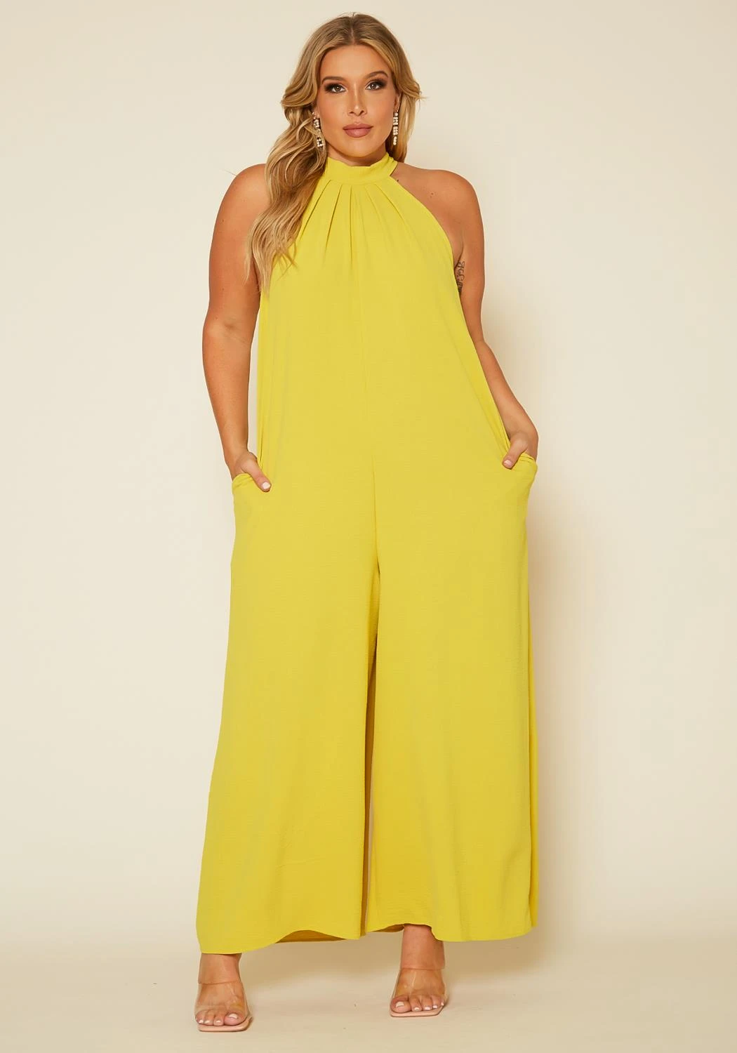 Plus Size Halter Top Jumpsuit 3 Plus Size Halter Top Jumpsuit