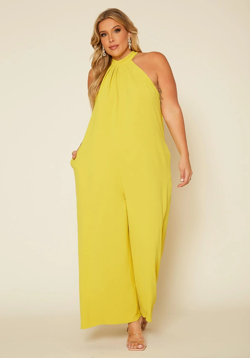 Plus Size Halter Top Jumpsuit 4 Plus Size Halter Top Jumpsuit - Image 2