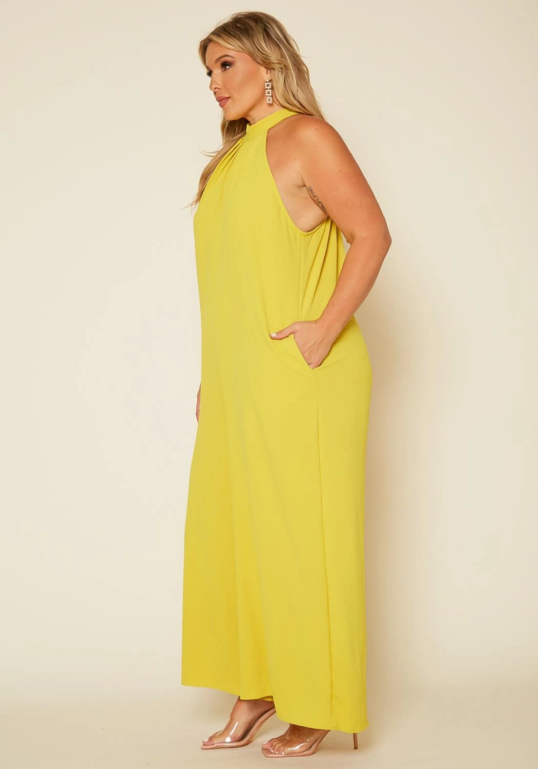 Plus Size Halter Top Jumpsuit 6 Plus Size Halter Top Jumpsuit - Image 4