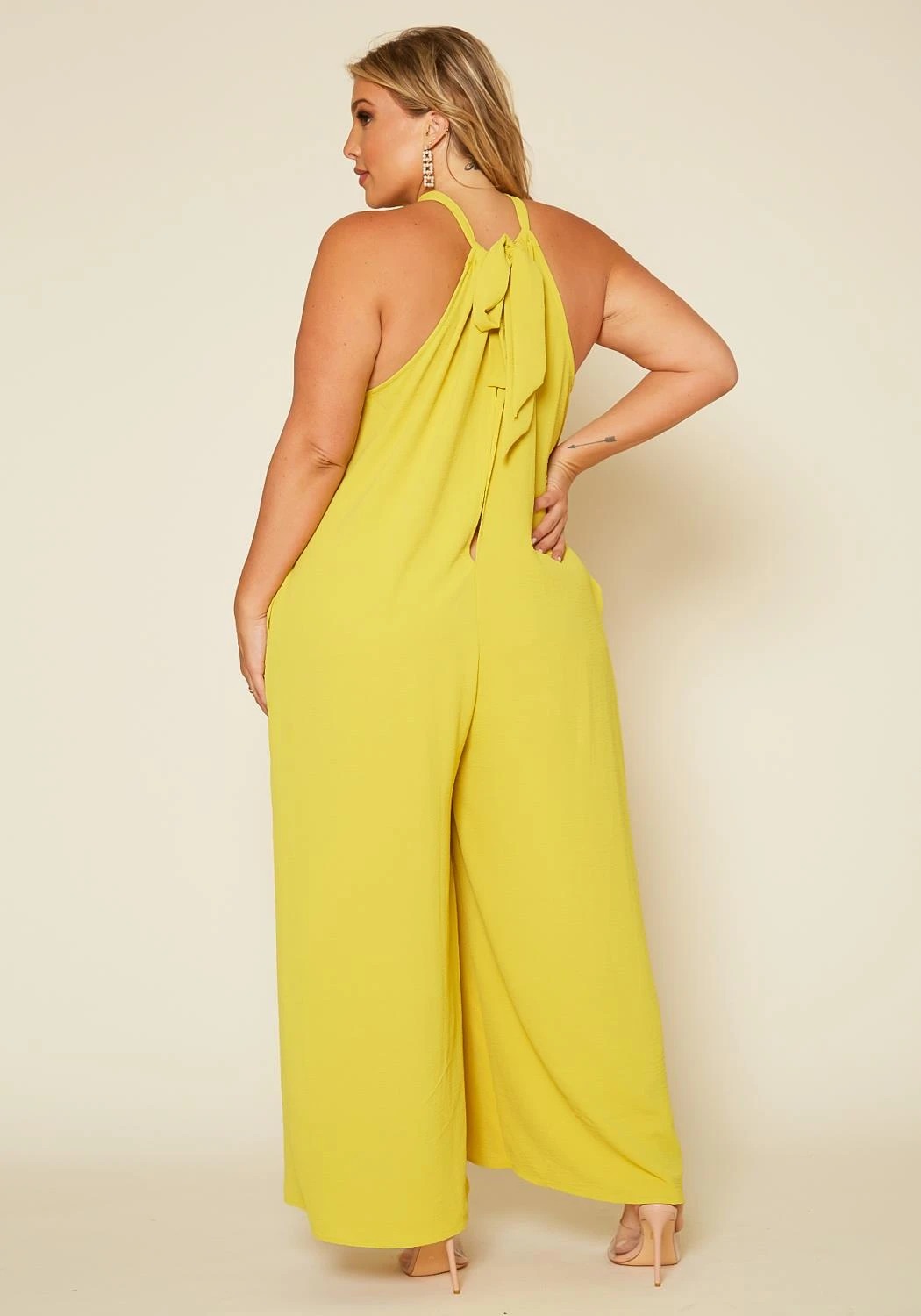 Plus Size Halter Top Jumpsuit 7 Plus Size Halter Top Jumpsuit - Image 5