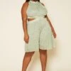 Plus Size Pleated Polka Dot Cut Out Romper -Curve Elegance Shop 2020477 001 1
