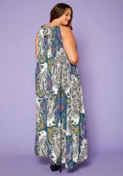 Asoph Plus Size Paisley Print Maxi Flare Dress -Curve Elegance Shop 2020478 002 2