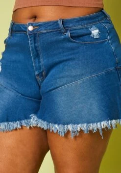 Plus Size Fit & Flare Denim Shorts -Curve Elegance Shop 2020496 001 5