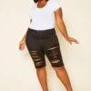 Plus Size Distressed Denim Bermuda Shorts -Curve Elegance Shop 2020497 001 3