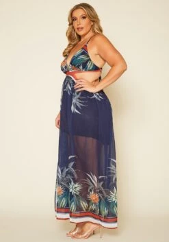 Plus Size Tropical Cutout Maxi Dress -Curve Elegance Shop 2020534 001 3