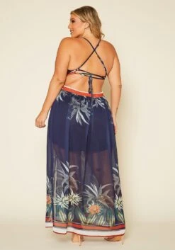 Plus Size Tropical Cutout Maxi Dress -Curve Elegance Shop 2020534 001 4