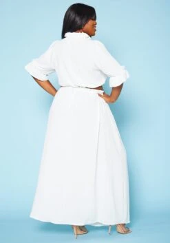 Plus Size Ruffled Mock Neck Crop Top & Maxi Skirt Set 10 Plus Size Ruffled Mock Neck Crop Top & Maxi Skirt Set -Curve Elegance Shop 2020589 002 4