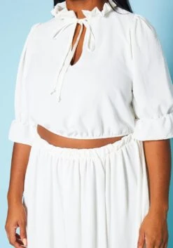 Plus Size Ruffled Mock Neck Crop Top & Maxi Skirt Set 11 Plus Size Ruffled Mock Neck Crop Top & Maxi Skirt Set -Curve Elegance Shop 2020589 002 5