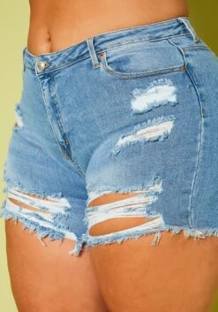 Plus Size Distressed Denim Shorts -Curve Elegance Shop 2020607 002 5