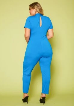 Plus Size Solid Cross Front Jumpsuit -Curve Elegance Shop 2020614 001 4