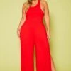 Plus Size Halter Top Wide Leg Slit Jumpsuit -Curve Elegance Shop 2020616 001 1