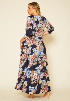 Plus Size Floral Print Fit & Flare Maxi Dress -Curve Elegance Shop 2020623 001 4