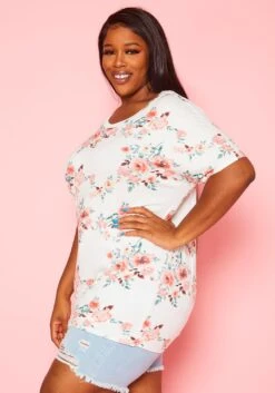 Asoph Plus Size Floral Relaxed Fit Top -Curve Elegance Shop 2020760 003 3