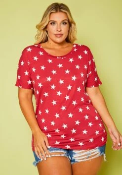 Plus Size Relaxed Fit Star Print Top -Curve Elegance Shop 2020761 002 2