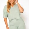 Plus Size Ribbed Casual T Shirt & Shorts Set -Curve Elegance Shop 2020785 005 2
