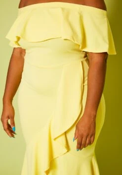 Plus Size High-Low Off Shoulder Ruffle Midi Dress -Curve Elegance Shop 2020814 001 6