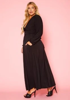 Plus Size Versatile Tie Up Crop Top & Maxi Skirt Set -Curve Elegance Shop 2020877 001 4