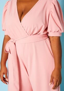 Plus Size Surplice Wide Leg Jumpsuit -Curve Elegance Shop 2020902 002 5