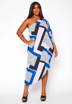 Plus Size Asymmetric One Shoulder Dress -Curve Elegance Shop 2020914 001 2