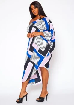 Plus Size Asymmetric One Shoulder Dress -Curve Elegance Shop 2020914 001 5