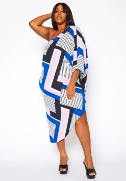 Plus Size Asymmetric One Shoulder Dress -Curve Elegance Shop 2020914 001 6