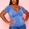 Plus Size Ruched Strappy Front Top -Curve Elegance Shop 2020938 002 1