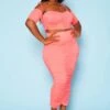 Plus Size Ruched Crop Top & Skirt Two Piece Set 2 Plus Size Ruched Crop Top & Skirt Two Piece Set -Curve Elegance Shop 2020940 002 1