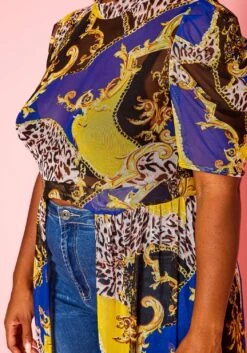 Plus Size Multi Print Chiffon High Low Top -Curve Elegance Shop 2020951 001 4