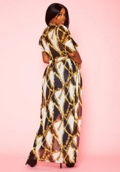 Plus Size Golden Print Chiffon High Low Top -Curve Elegance Shop 2020952 001 3