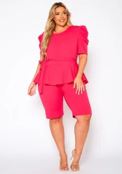 Plus Size Peplum Style Trendy Romper -Curve Elegance Shop 2020953 003 1