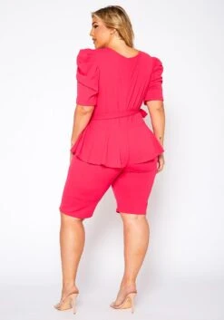 Plus Size Peplum Style Trendy Romper -Curve Elegance Shop 2020953 003 3