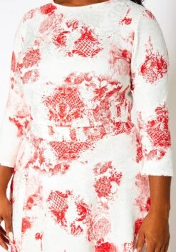 Plus Size Antique Floral Print Crop Top & Maxi Skirt Set -Curve Elegance Shop 2020990 001 6