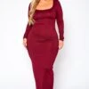 Plus Size Essential Long Sleeve Maxi Dress -Curve Elegance Shop 2021014 002 1