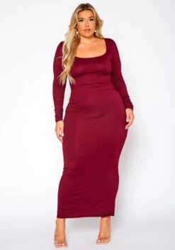 Plus Size Essential Long Sleeve Maxi Dress 10 Plus Size Essential Long Sleeve Maxi Dress -Curve Elegance Shop 2021014 002 2